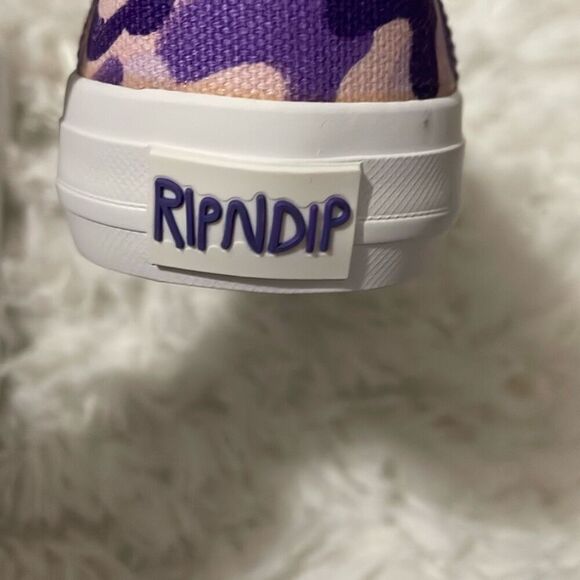 Ripndip purple camo lord nermal cat flipping off meme loafer skater shoe size 5 - Picture 8 of 10